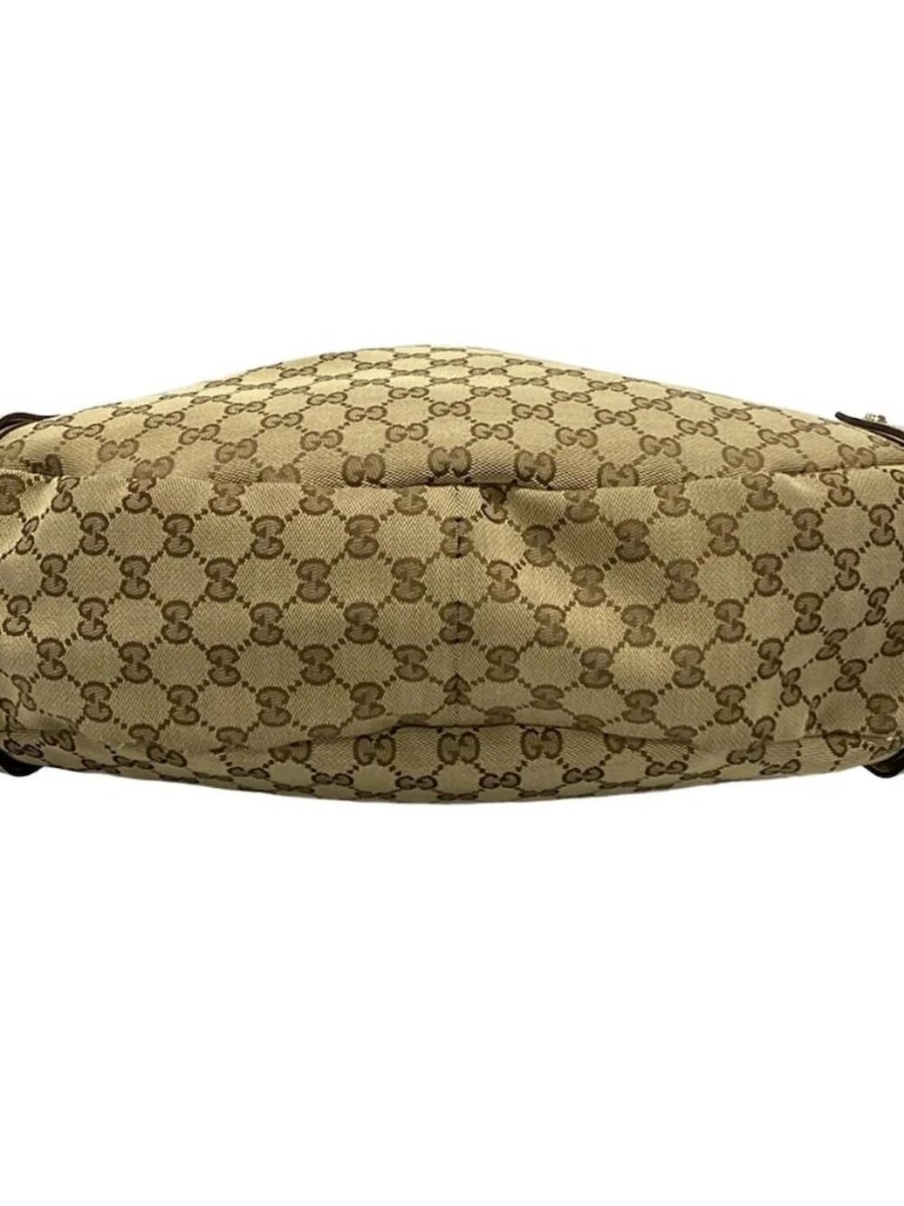 GUCCI Abbey, GG pattern 130736 Beige Dark Brown Cream Jacquard Leather Tote Bag - Picture 5 of 16